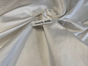 Winter White 100% Silk Dupioni.   1/4 Metre Price