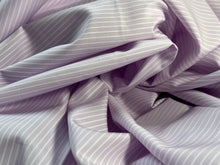 Load image into Gallery viewer, #1837 Lavender Pinstripe Italian 100% Cotton Shirting Remnant