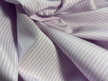 Load image into Gallery viewer, #1837 Lavender Pinstripe Italian 100% Cotton Shirting Remnant