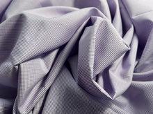 Load image into Gallery viewer, #1839 Mini Lavender Gingham Italian 100% Cotton Shirting Remnant