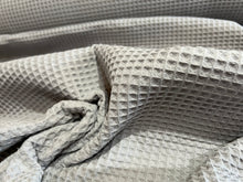 Load image into Gallery viewer, Stone Grey 100% Organic Cotton Waffle.    1/4 Metre Price