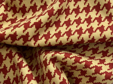 Load image into Gallery viewer, #1736 Gold &amp; Red Herrinbone Patterned 100% Cotton Remnant