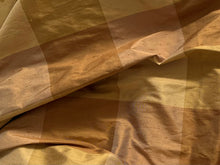 Load image into Gallery viewer, #1611 Gold Brown Plaid Check  Dupioni/Shantung 100% Silk Remnant 70% off!!