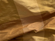 Load image into Gallery viewer, #1611 Gold Brown Plaid Check  Dupioni/Shantung 100% Silk Remnant 70% off!!
