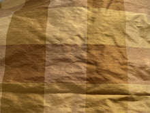 Load image into Gallery viewer, #1611 Gold Brown Plaid Check  Dupioni/Shantung 100% Silk Remnant 70% off!!