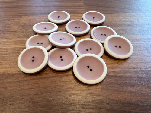 Lavender Pink & White Plastic Button Blowout    Price for 12 buttons