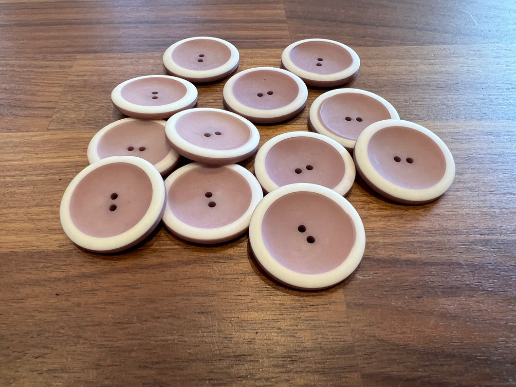 Lavender Pink & White Plastic Button Blowout    Price for 12 buttons