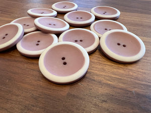 Lavender Pink & White Plastic Button Blowout    Price for 12 buttons