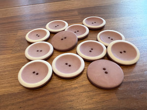 Lavender Pink & White Plastic Button Blowout    Price for 12 buttons