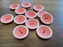 Load image into Gallery viewer, Pink &amp; White Plastic Button Blowout    Price for 12 buttons