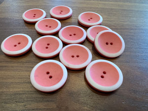 Pink & White Plastic Button Blowout    Price for 12 buttons