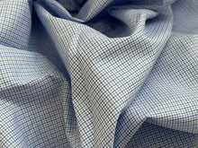 Load image into Gallery viewer, #1840 Small Blue Plaid Italian 100% Cotton Shirting Remnant