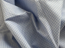 Load image into Gallery viewer, #1840 Small Blue Plaid Italian 100% Cotton Shirting Remnant