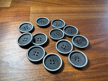 Load image into Gallery viewer, Black &amp; Grey Plastic Button Blowout    Price for 12 buttons