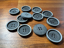 Load image into Gallery viewer, Black &amp; Grey Plastic Button Blowout    Price for 12 buttons