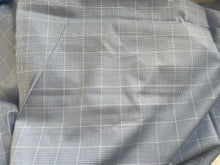 Load image into Gallery viewer, #1841 Grey Blue Plaid Italian 100% Cotton Shirting Remnant