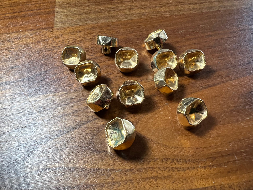 Gold Beveled Metal Button Blowout    Price for 12 buttons