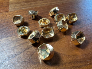 Gold Beveled Metal Button Blowout    Price for 12 buttons