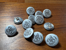 Load image into Gallery viewer, Monogram Silver Metal Button Blowout    Price for 12 buttons