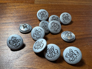 Monogram Silver Metal Button Blowout    Price for 12 buttons