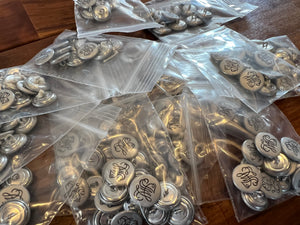 Monogram Silver Metal Button Blowout    Price for 12 buttons