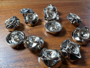 Silver Starburst 3/4" Metal Button Blowout    Price for 12 buttons