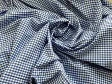 Load image into Gallery viewer, #1851 Blue Gingham Italian 100% Cotton Shirting Remnant