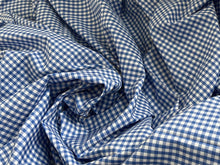 Load image into Gallery viewer, #1851 Blue Gingham Italian 100% Cotton Shirting Remnant