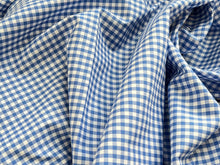 Load image into Gallery viewer, #1851 Blue Gingham Italian 100% Cotton Shirting Remnant