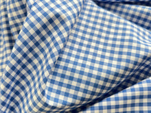 Load image into Gallery viewer, #1851 Blue Gingham Italian 100% Cotton Shirting Remnant