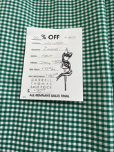 Load image into Gallery viewer, #1853 Green Gingham Italian 100% Cotton Shirting Remnant