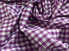 Load image into Gallery viewer, #1855 Purple Gingham Italian 100% Cotton Shirting Remnant
