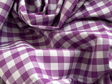 Load image into Gallery viewer, #1855 Purple Gingham Italian 100% Cotton Shirting Remnant