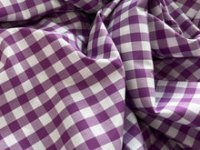 Load image into Gallery viewer, #1855 Purple Gingham Italian 100% Cotton Shirting Remnant