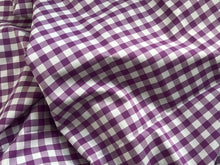 Load image into Gallery viewer, #1855 Purple Gingham Italian 100% Cotton Shirting Remnant