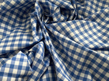 Load image into Gallery viewer, #1856 Navy Gingham Italian 100% Cotton Shirting Remnant