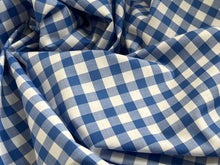 Load image into Gallery viewer, #1856 Navy Gingham Italian 100% Cotton Shirting Remnant