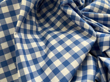 Load image into Gallery viewer, #1856 Navy Gingham Italian 100% Cotton Shirting Remnant