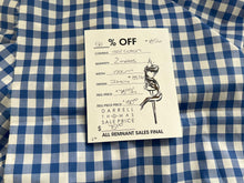 Load image into Gallery viewer, #1856 Navy Gingham Italian 100% Cotton Shirting Remnant