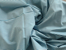 Load image into Gallery viewer, #1858 Aqua Blue Stripe Italian 100% Cotton Shirting Remnant