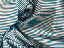 Load image into Gallery viewer, #1858 Aqua Blue Stripe Italian 100% Cotton Shirting Remnant