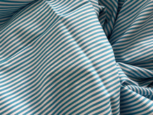 Load image into Gallery viewer, #1858 Aqua Blue Stripe Italian 100% Cotton Shirting Remnant