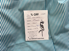 Load image into Gallery viewer, #1858 Aqua Blue Stripe Italian 100% Cotton Shirting Remnant