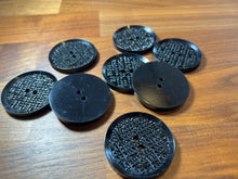 Load image into Gallery viewer, Black Abstract Plastic Coat Button Blowout    Price for 8 buttons