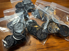 Load image into Gallery viewer, Black Abstract Plastic Coat Button Blowout    Price for 8 buttons