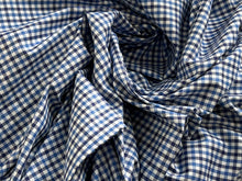 Load image into Gallery viewer, #1862 Shades of Blue Gingham Italian 100% Cotton Shirting Remnant