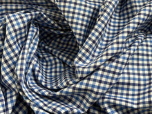 Load image into Gallery viewer, #1862 Shades of Blue Gingham Italian 100% Cotton Shirting Remnant