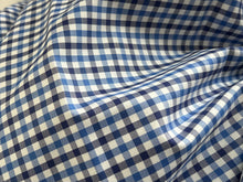 Load image into Gallery viewer, #1862 Shades of Blue Gingham Italian 100% Cotton Shirting Remnant