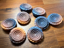 Load image into Gallery viewer, Orange &amp; Metal Blue Vintage Coat Button Blowout    Price for 8 Buttons