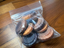 Load image into Gallery viewer, Orange &amp; Metal Blue Vintage Coat Button Blowout    Price for 8 Buttons